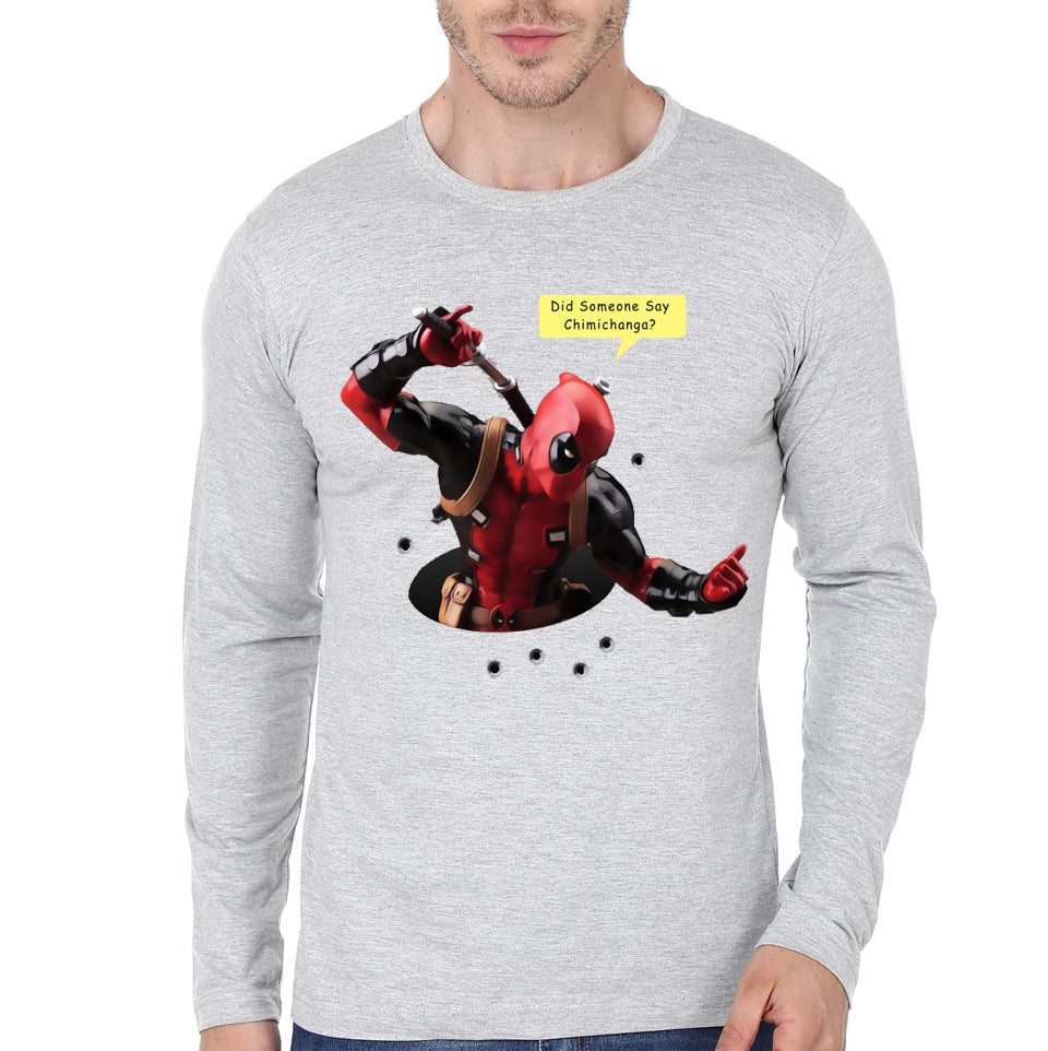 Deadpool Grey Full Sleeve Tee Hoodie, Sweatshirt | PureTeeCo.com