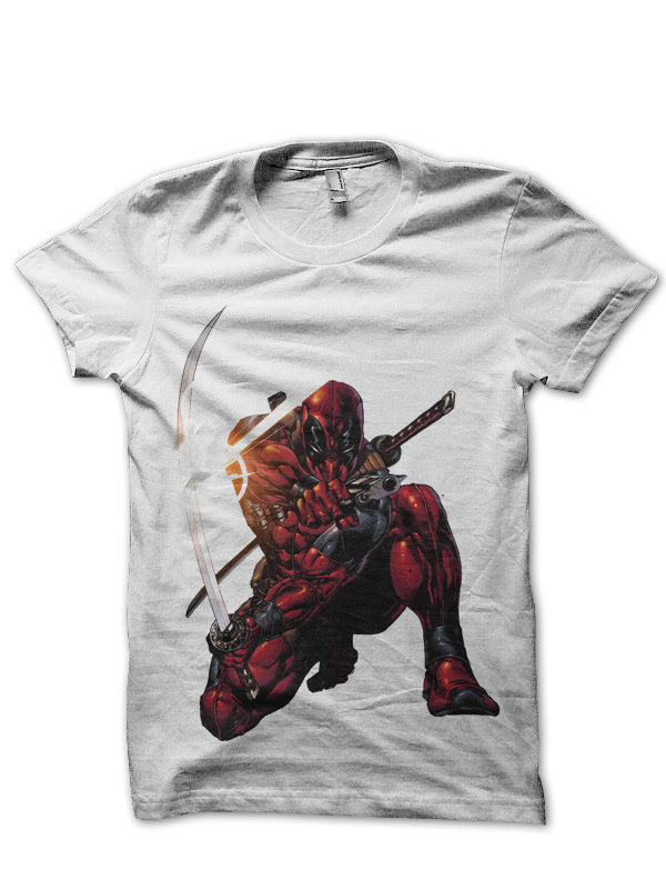 Deadpool Merc White Tee Hoodie, Sweatshirt | PureTeeCo.com