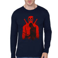 Deadpool Navy Blue  Full Sleeve Tee Hoodie, Sweatshirt | PureTeeCo.com