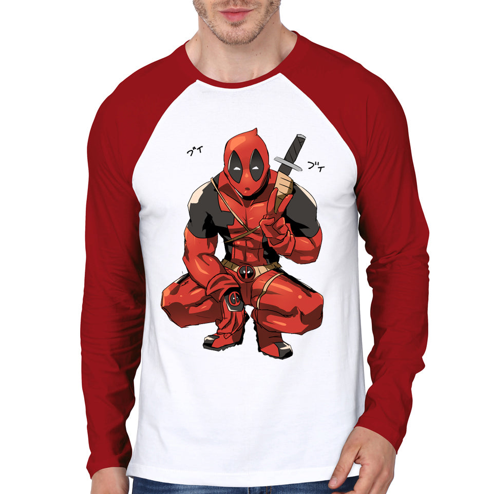 Deadpool Red Raglan T-Shirt Hoodie, Sweatshirt | PureTeeCo.com