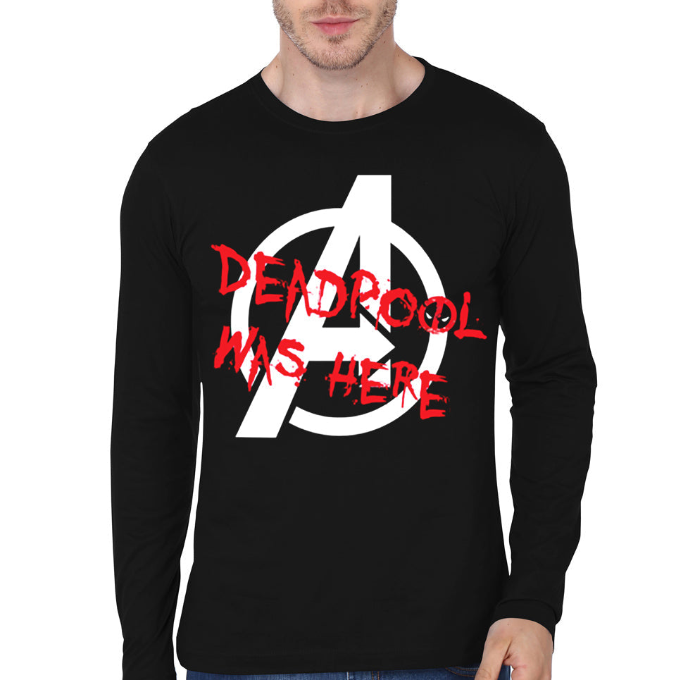 Deadpool Was Here Full Sleeve T-Shirt Hoodie, Sweatshirt | PureTeeCo.com