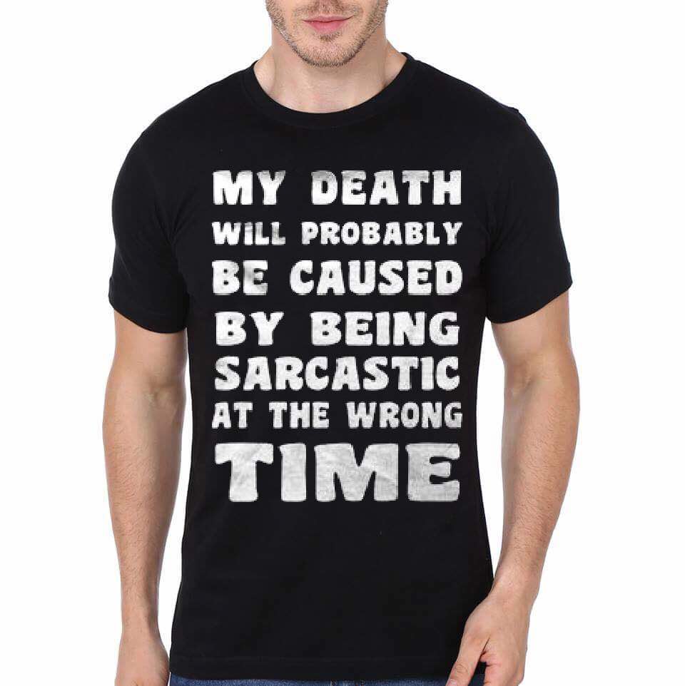 Sarcastic At The Wrong Time Black T-Shirt Hoodie, Sweatshirt | PureTeeCo.com