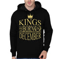 Kings Are Born In December Black Hooded Sweatshirt T-Shirts, Hoodie | PureTeeCo.com