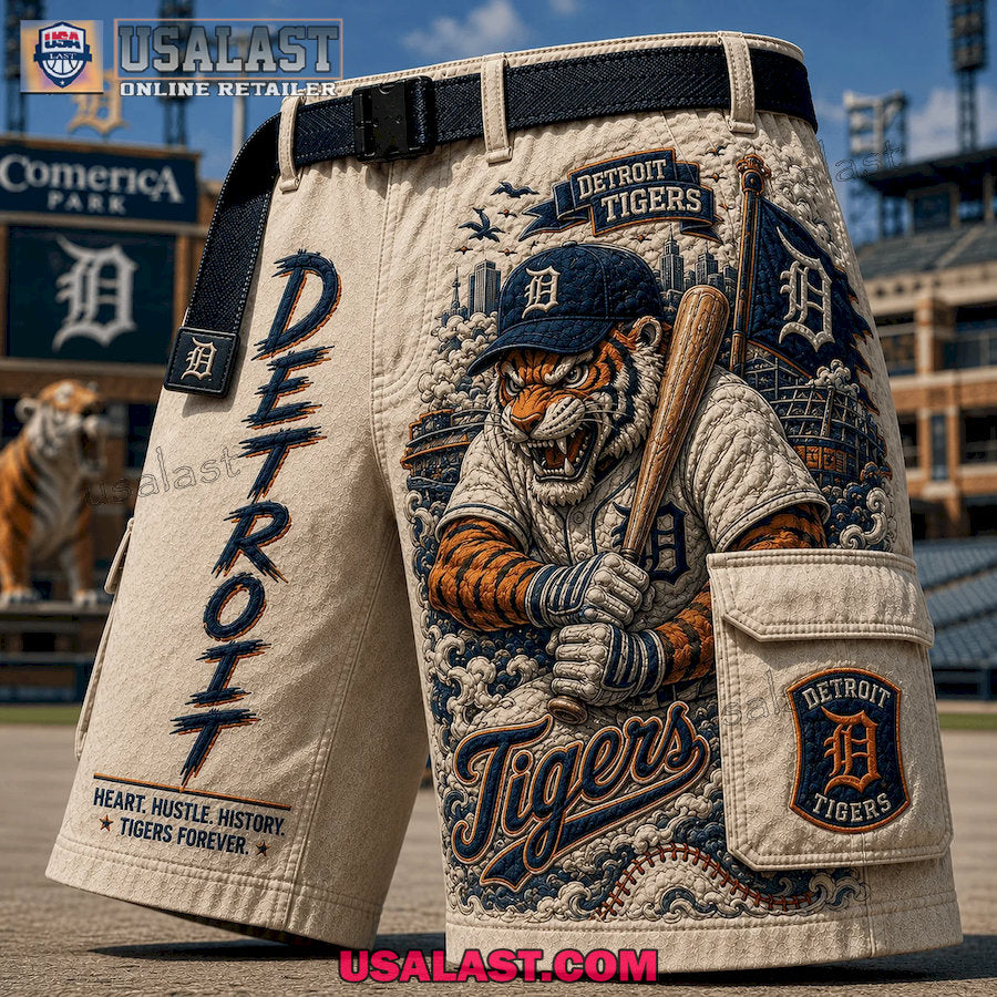 Detroit Tigers Heart Hustle History Tigers Forever Men Cargo Short