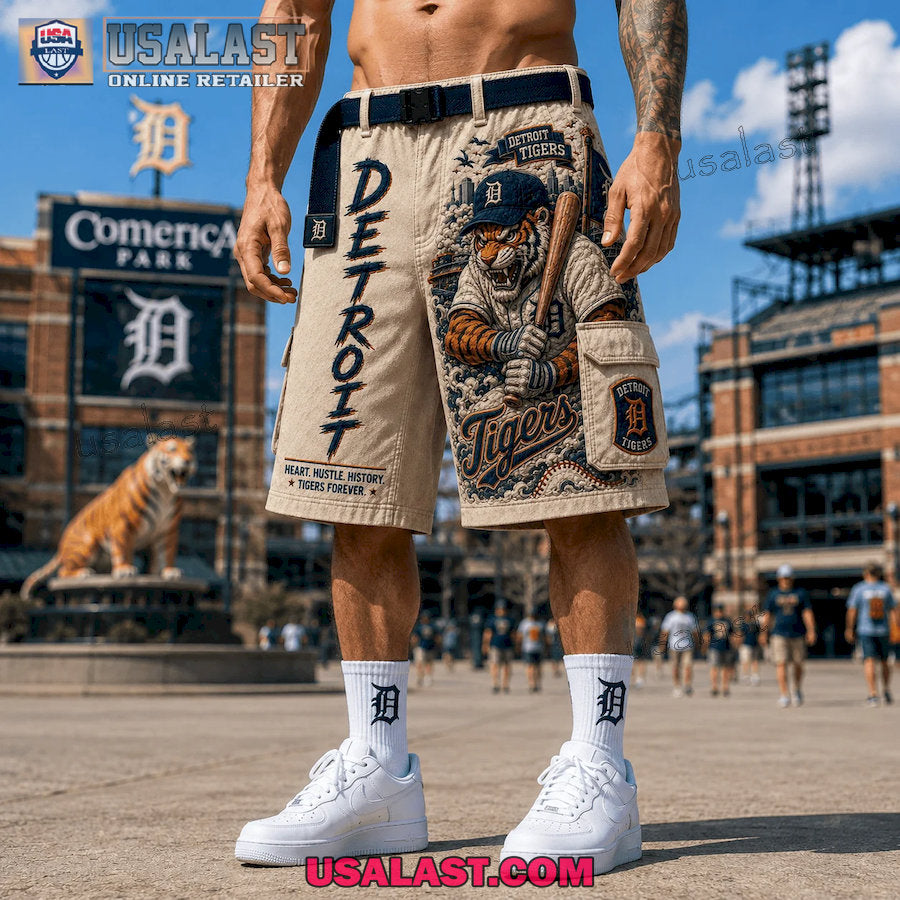 Detroit Tigers Heart Hustle History Tigers Forever Men Cargo Short