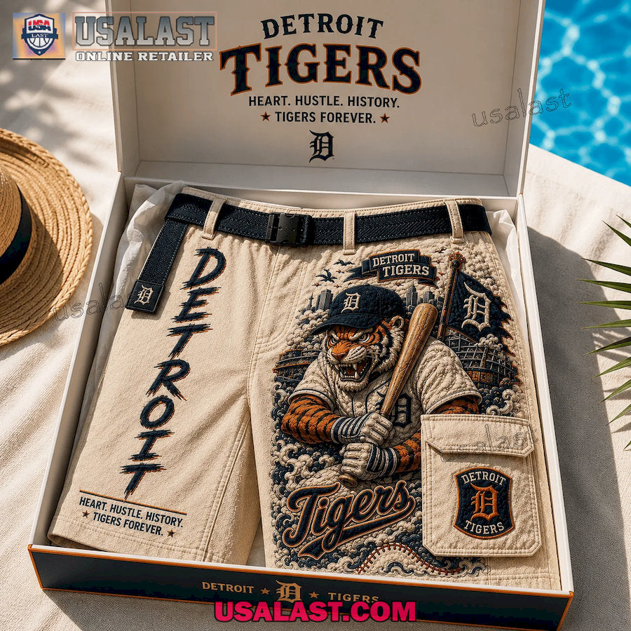 Detroit Tigers Heart Hustle History Tigers Forever Men Cargo Short
