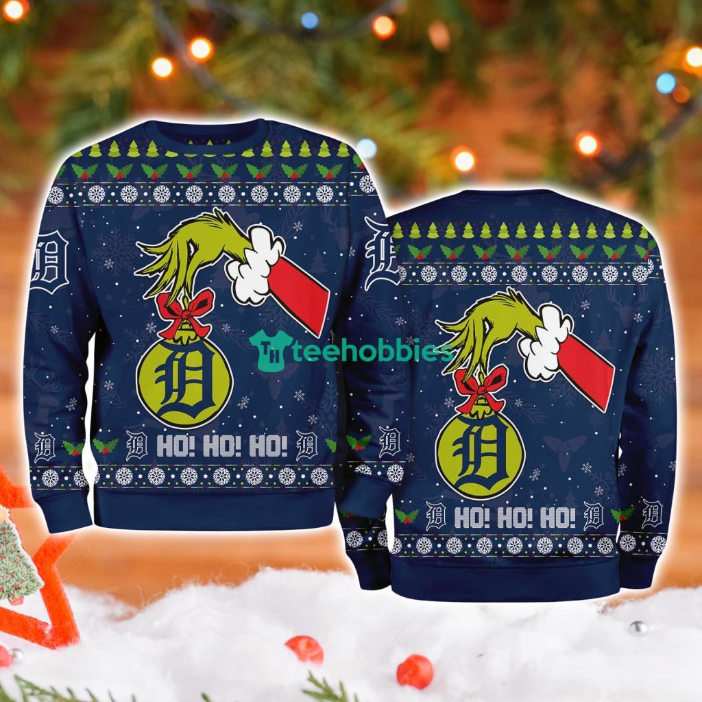 Detroit Tigers Mlb Grinch Hand Ugly Christmas Sweater 3D