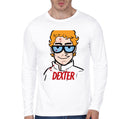Dexter White Full Sleeve Tee Hoodie, Sweatshirt | PureTeeCo.com