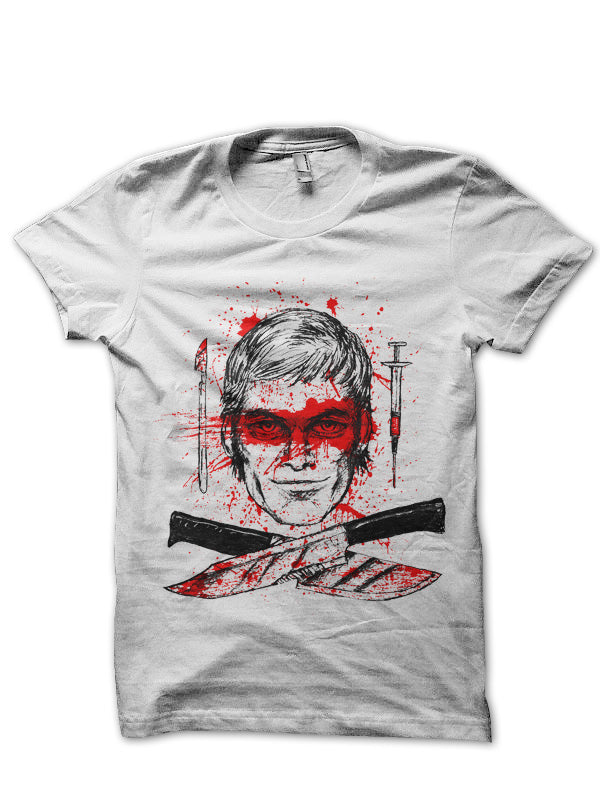 Dexter White Tee Hoodie, Sweatshirt | PureTeeCo.com