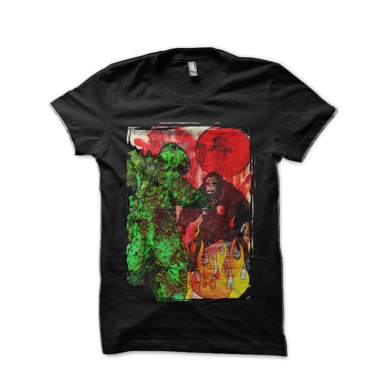 Godzilla vs King Kong Black Half Sleeve T-Shirt Hoodie, Sweatshirt | PureTeeCo.com