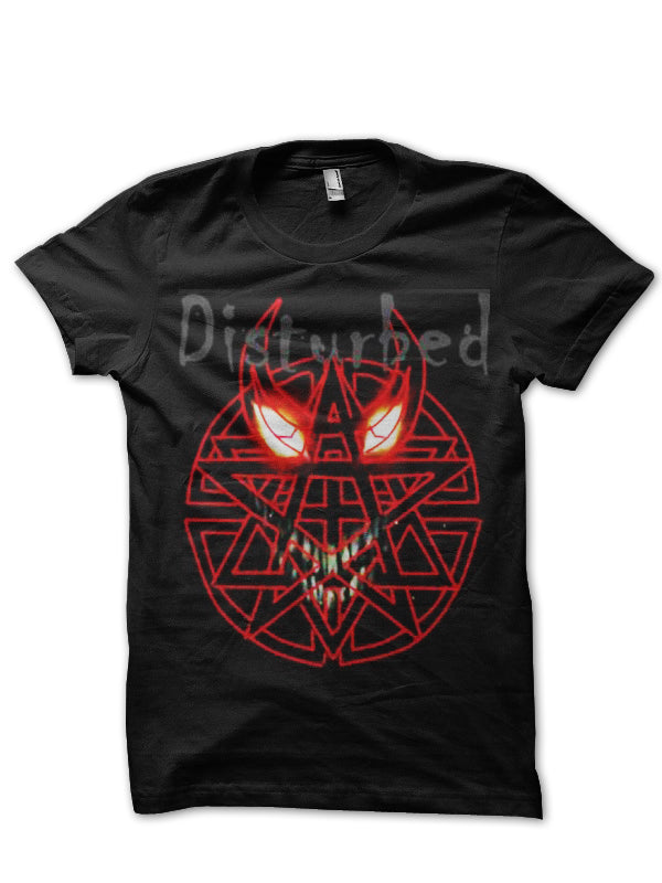 Disturbed Half Sleeve Black T-Shirt Hoodie, Sweatshirt | PureTeeCo.com