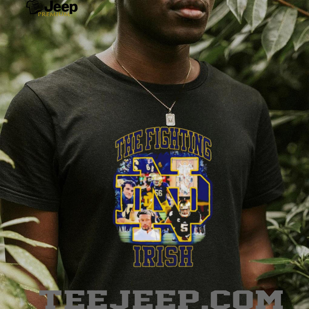The Fighting Irish Collage with Marcus Freeman and Players shirt