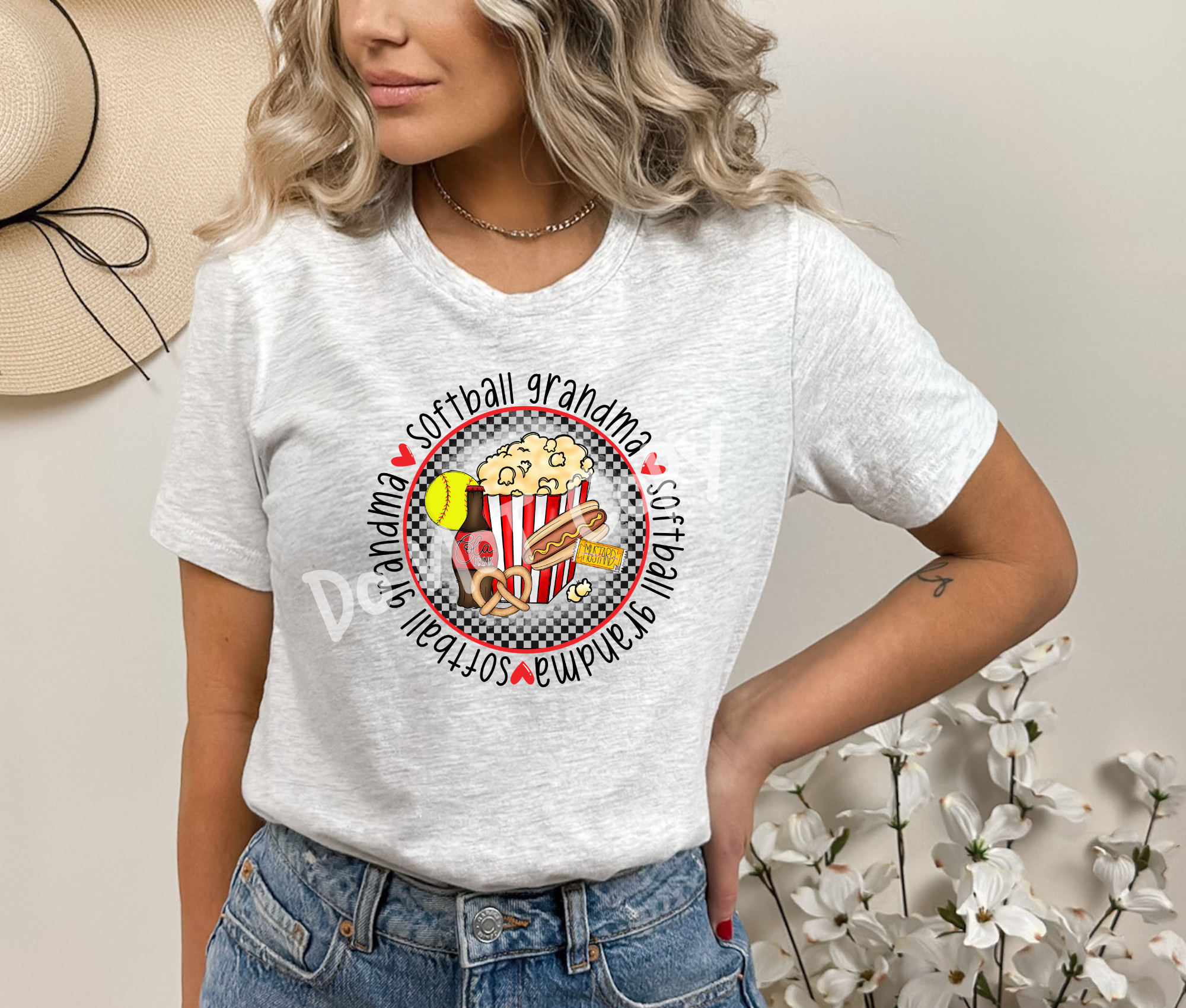 Softball Grandma Tee Hoodie, Sweatshirt | PureTeeCo.com (Image 1)