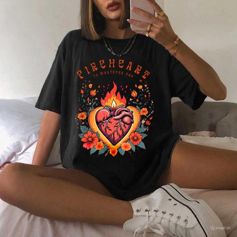 Throne of Glass Fireheart Shirt, Throne Of Glass Tshirt, Terrasen To Whatever End Kingdom Hoodie, Sweatshirt (Image 4)