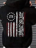 Graphic Drop Shoulder Men's Essentials Hoodie for Fall, Drawstring Pocket Sweatshirt, Holiday Fashion Men's... (Image 1)
