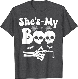 Boo Skeleton Couples Matching Couple Halloween Unisex T-shirt, Sweatshirt, Hoodie (1)
