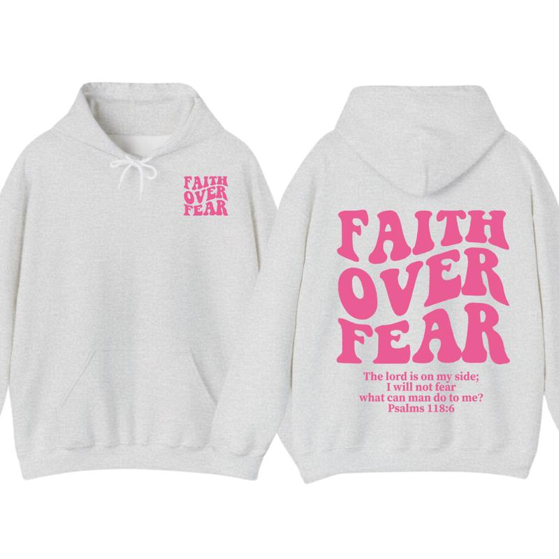 Faith Over Fear Christian Hoodie Bible Verse, Jesus Hoodie, Church hoodie, unisex T-Shirts, Sweatshirt (Image 3)