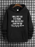 Men's Letter Print Drop Shoulder Essentials Hoodie for Spring & Fall, Drawstring Pocket Sweatshirt, Vintage... (Image 1)