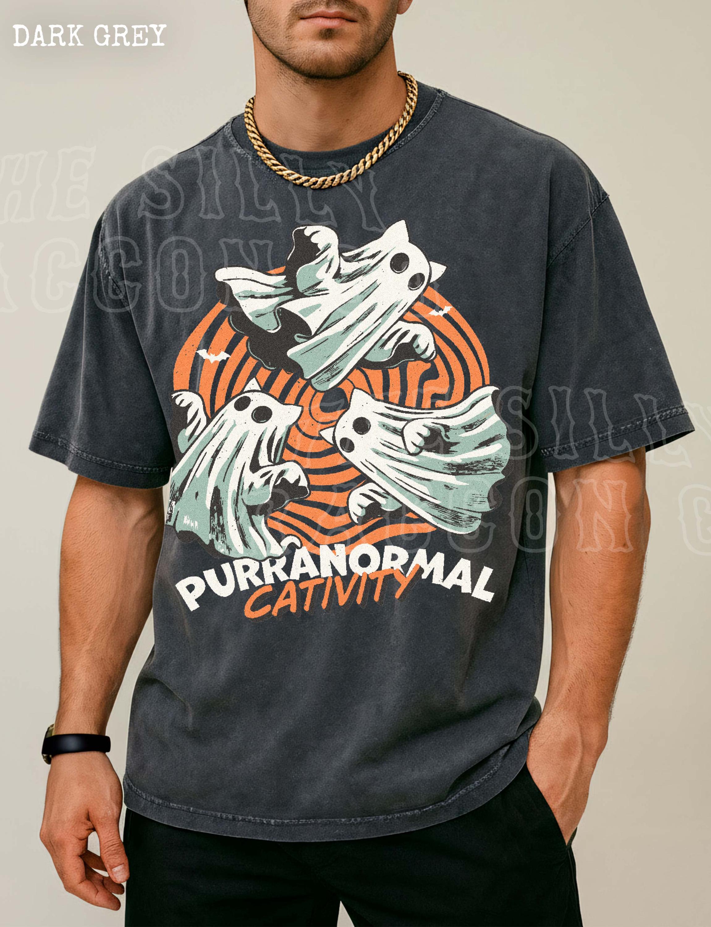 Purranormal Cativity Ghost Cat Halloween Cat Spooky Retro Ca Halloween Cat Lovers (4)