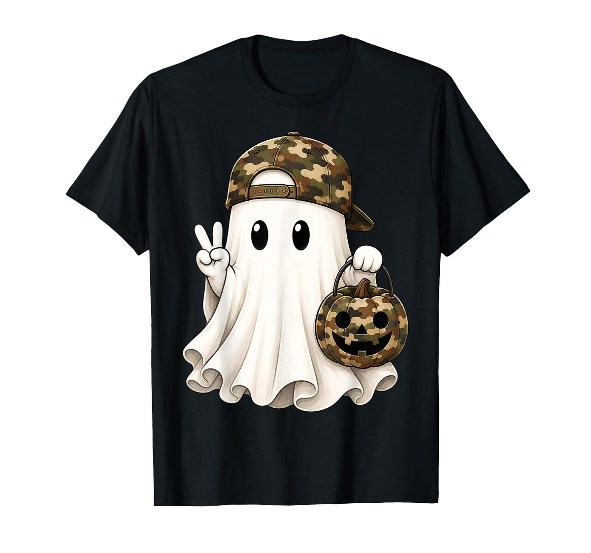 Halloween Camo Ghost Pumpkin Basket Boy Girl Kid Unisex T-shirt, Sweatshirt, Hoodie (1)