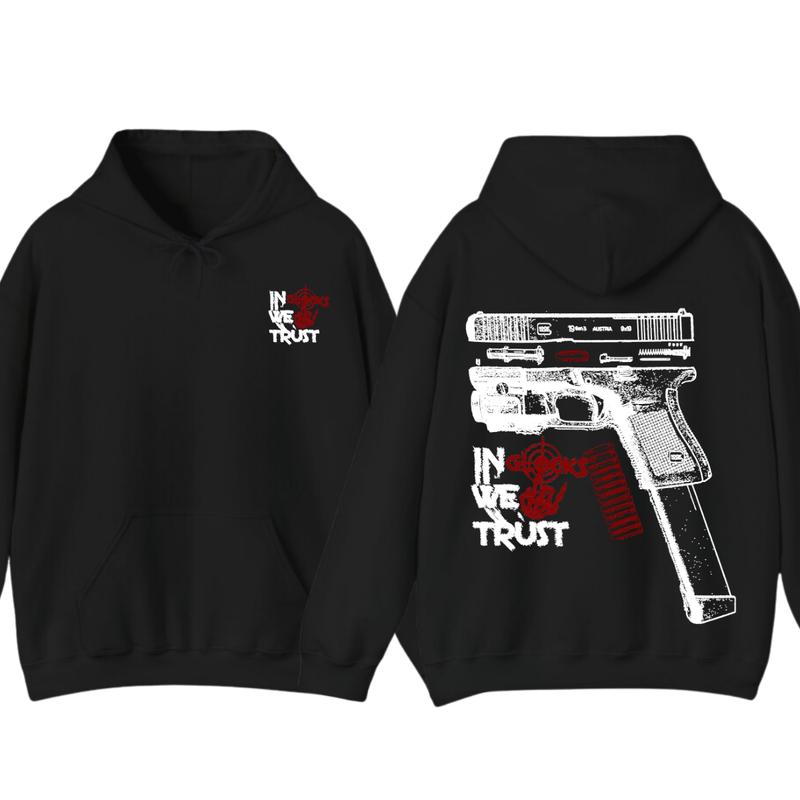 In Glock We Trust Bone Hand Halloween 2 Side Hoodie,Glock Halloween Hoodie,Bone Hand Halloween Glock Shirt, For... (Image 1)