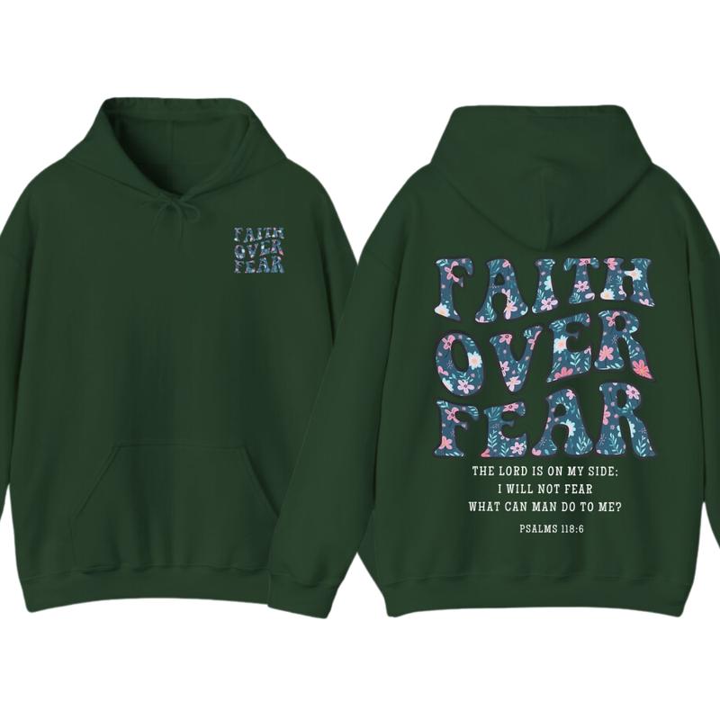 Faith Over Fear Christian Hoodie, Aesthetic Christian, Jesus Shirt, Church Hoodie,Cotton Fabic Soft Top Sweatshirt (Image 7)