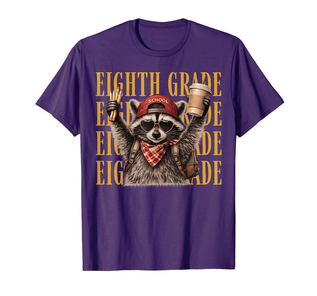 Eighth Grade Teacher Feral Raccoon Back School Unisex T-shirt, Sweatshirt, Hoodie (1)
