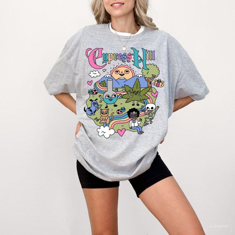 Cypress Hill - Happy Time T-Shirt Cute Rainbow Sunny T-Shirt Casual Cotton Hoodie, Sweatshirt | PureTeeCo.com (Image 4)