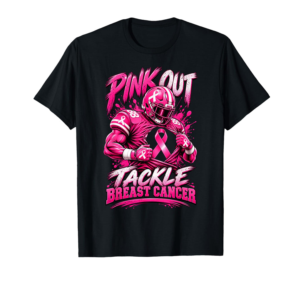 Pink Tackle Breast Cancer Football Aware Pink Ribbon Unisex T-shirt, Sweatshirt, Hoodie (1)