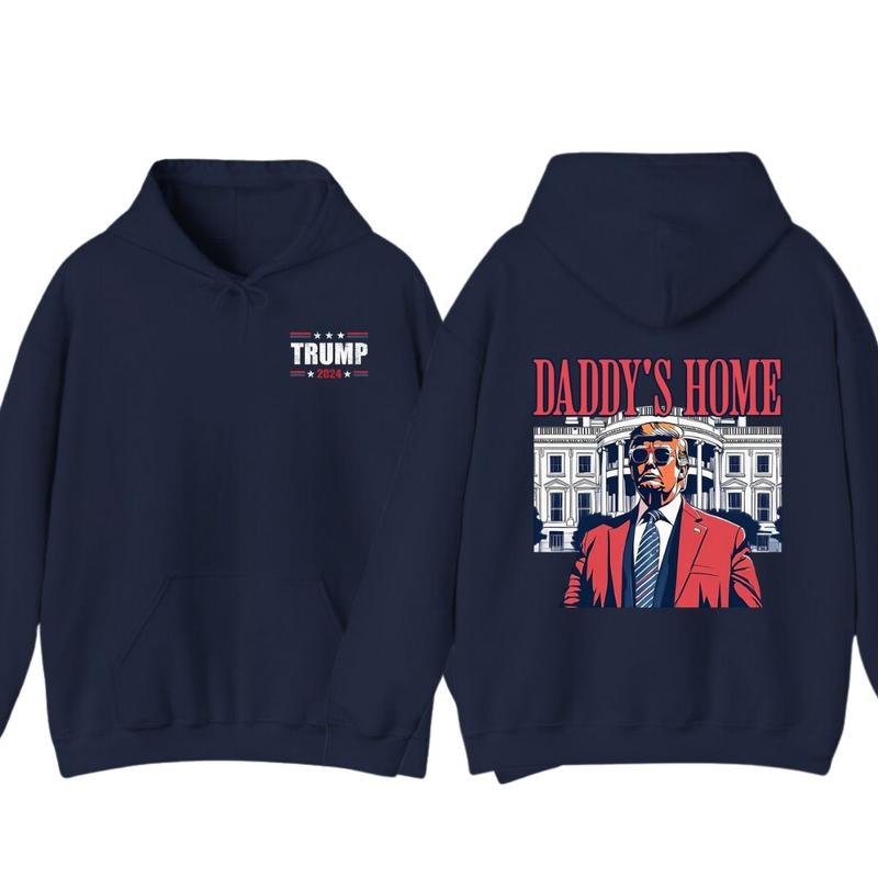 Daddy's Home Trummp Pink 2024 Maga 2024 Trummp Return 45 47 Tshirt - Sweatshirt (Image 6)