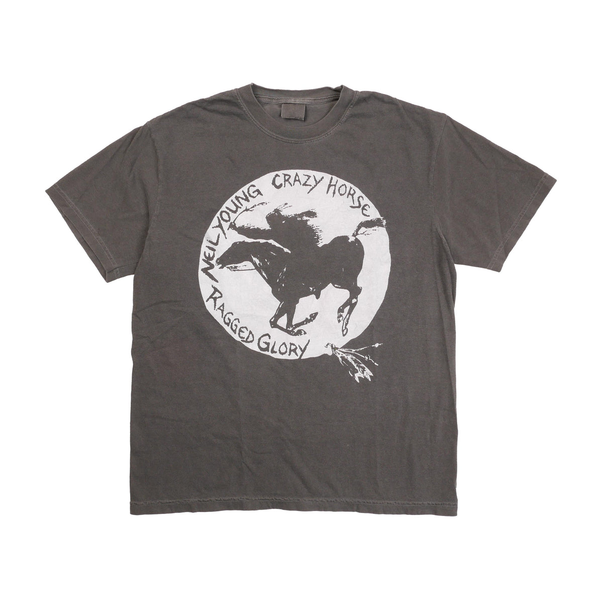 Neil Young Crazy Horse Ragged Glory Tee Indian Horse Vintage Tour Danny Memories Rockets Psyrcle Boxy Ultra Faded Xl (1)
