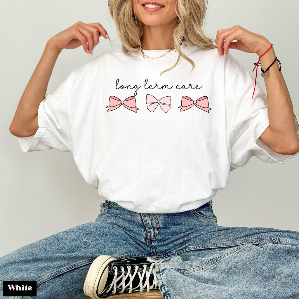 Comfort Colors Long Term Care Nurse Coquette Pink Bows Nurse Tee Ltc Nurse Long-Term Care Nurse Tee Ltc Nurse Icu Nurse (2)