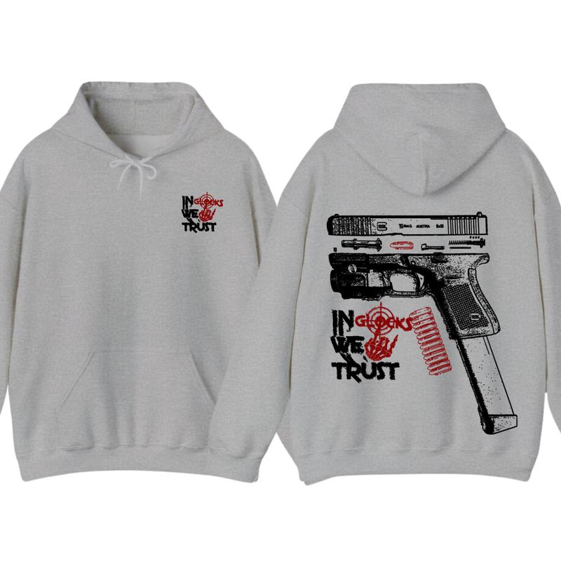 In Glock We Trust Bone Hand Halloween 2 Side Hoodie,Glock Halloween Hoodie,Bone Hand Halloween Glock Shirt, For... (Image 4)
