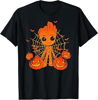 Halloween Baby Groot Jack-O Lanterns Webs Bats Unisex T-shirt, Sweatshirt, Hoodie (1)