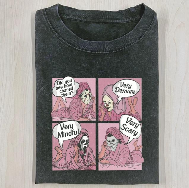 DID YOU SEE HOW I CHASED THEM T-SHIRT, Jason Voorhees, Michael Myers, Ghost Face, Pennywise, Horror Movie... (Image 1)