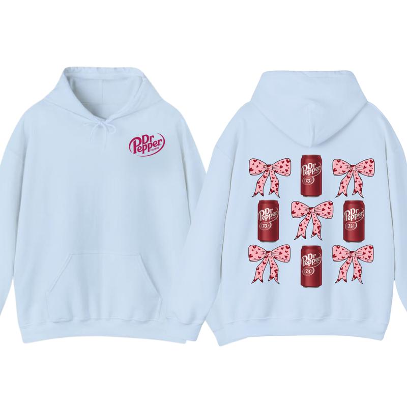 Dr Pepper Coquette Bow Pink  T-Shirt Hoodie, Full color, unisex Sweatshirt | PureTeeCo.com (Image 7)