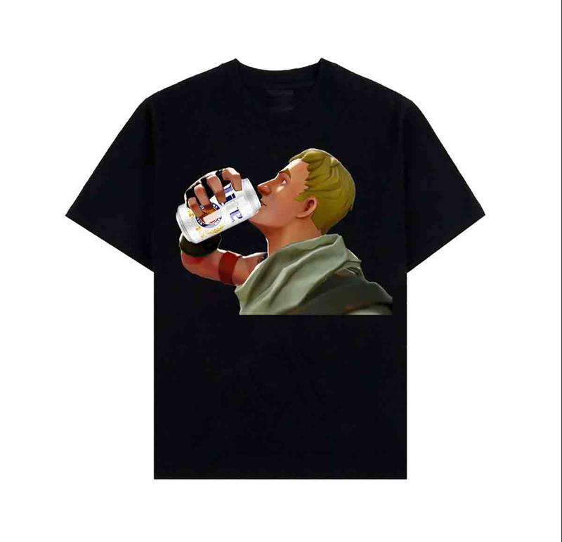 F0rtnite Beer Shirt, Fort.nite Shirt Graphic Tee Vintage Oversized Cotton Short Sleeve Streetwear Casual Trend... (Image 1)