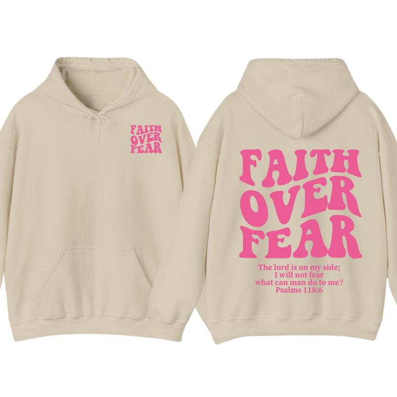 Faith Over Fear Christian Hoodie Bible Verse, Jesus Hoodie, Church hoodie, unisex T-Shirts, Sweatshirt (Image 5)