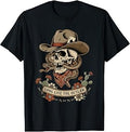 Western Gothic Cowboy Skull Outlaw Tattoo Unisex T-shirt, Sweatshirt, Hoodie (1)