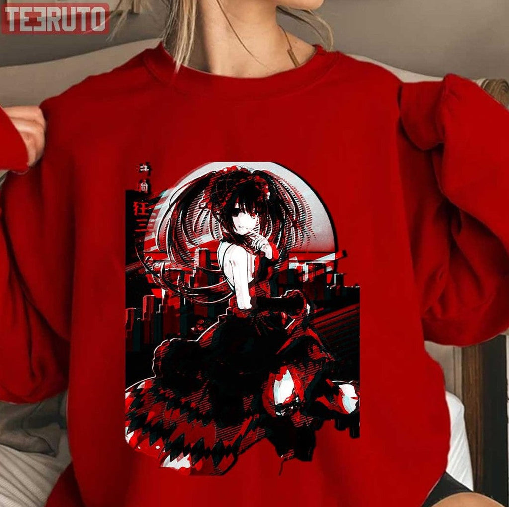 Anime Creepy Kurumi Tokisaki Date A Live Fanart Unisex T-shirt Hoodie, Sweatshirt | PureTeeCo.com (Image 3)