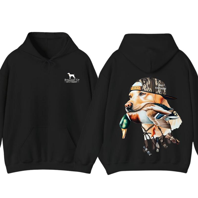 Bold Hunting Dog with Duck Graphic, Perfect for Outdoor Enthusiasts and Waterfowl Hunters, Unisex Hoodie... (Image 8)