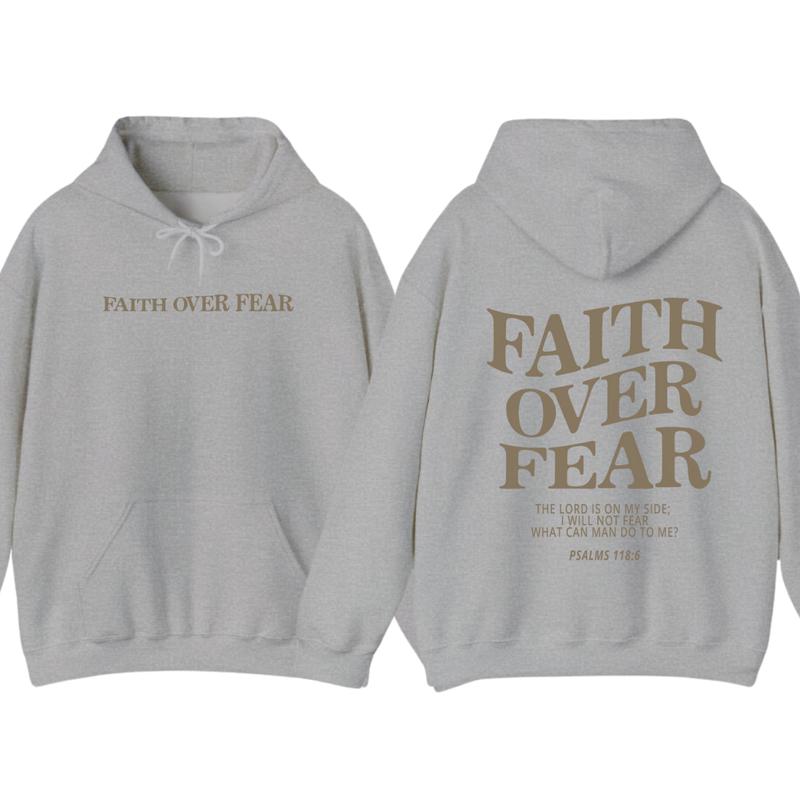 Faith over fear christian hoodie ,Christian Jesus trendy Verse and T-shirt Hoodie Sweatshirt | PureTeeCo.com (Image 4)
