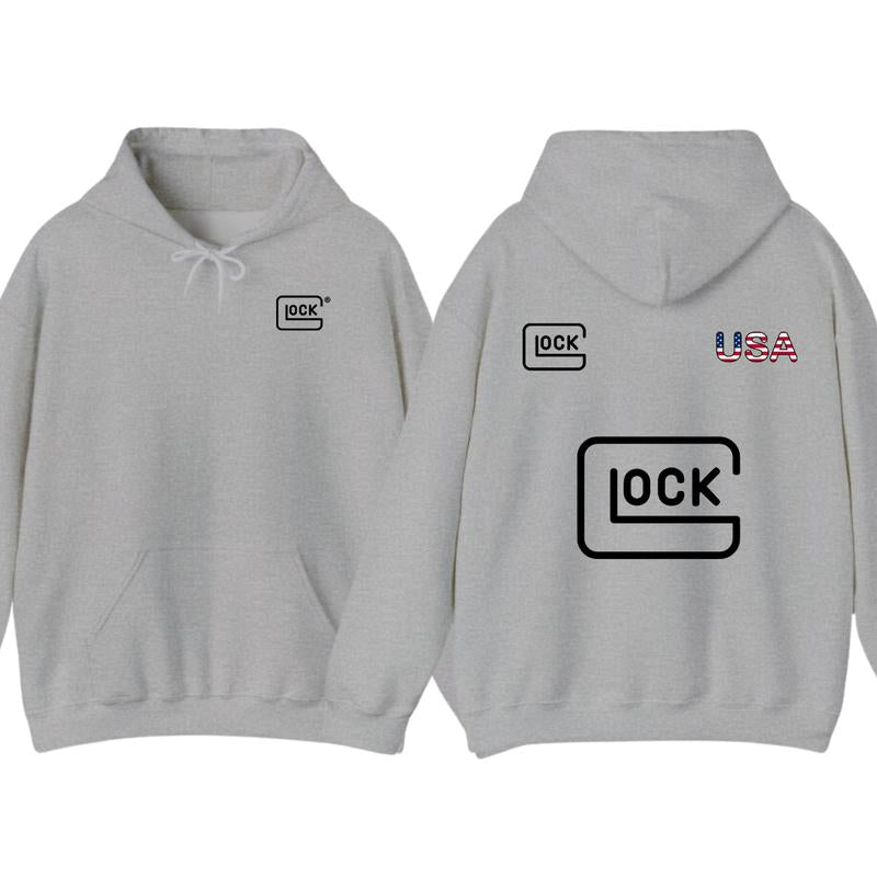 Glock Hoodie with USA Flag Design for Men, Classic Fit - Classic T-Shirts, Sweatshirt | PureTeeCo.com (Image 4)
