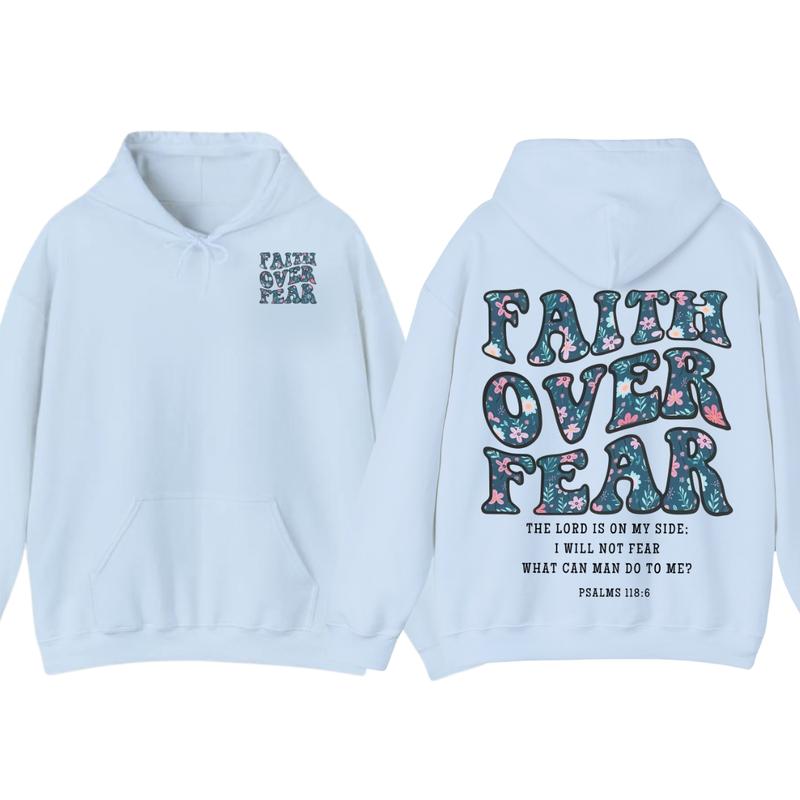 Faith Over Fear Christian Hoodie, Aesthetic Christian, Jesus Shirt, Church Hoodie,Cotton Fabic Soft Top Sweatshirt (Image 6)