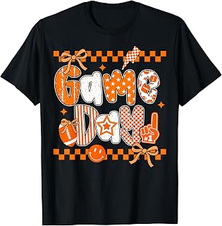 Preppy Game Day Football Girly Bow Team Spirit Orange Unisex T-shirt, Sweatshirt, Hoodie (1)