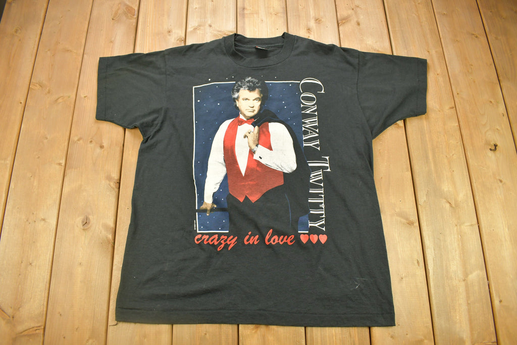 Vintage 1990s Conway Twitty Crazy Love Band Tee Single Stitch Made Usa Music Promo Vintage (1)