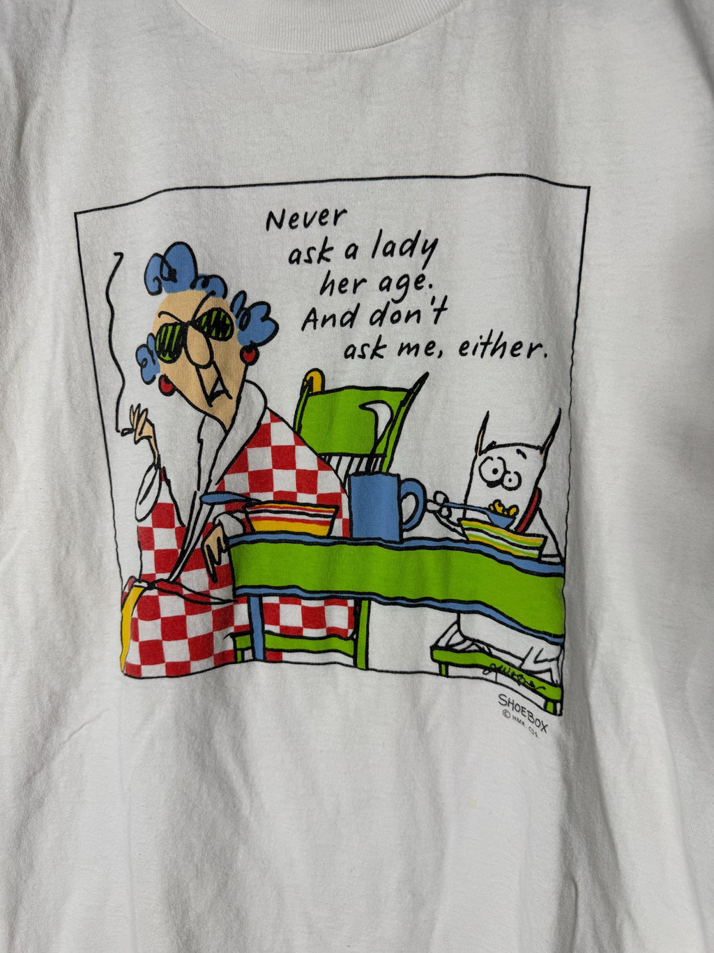 Vintage Never Ask Lady Age Don Ask Either Shoebox Art White Size Large (4)