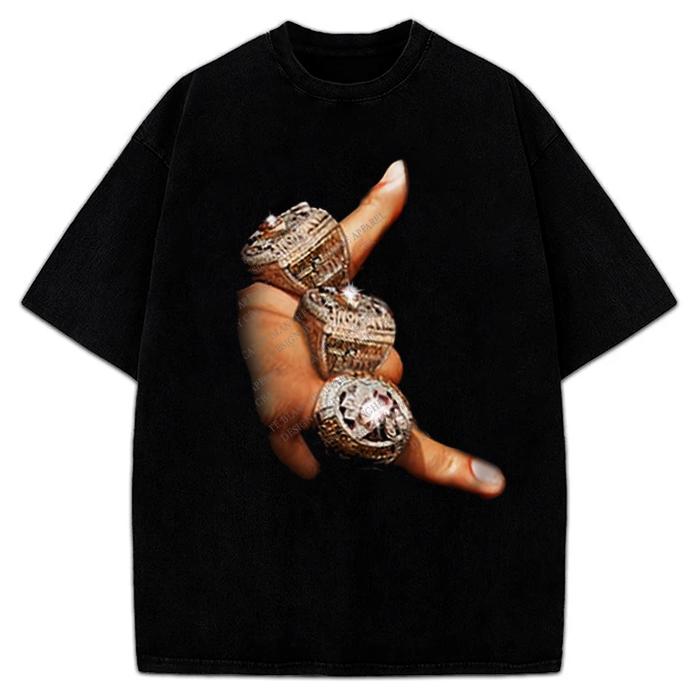The G.O.A.T 3 Rings T-Shirt Greatest Of All Time T-Shirt Crewneck Cotton Hoodie, Sweatshirt | PureTeeCo.com (Image 1)
