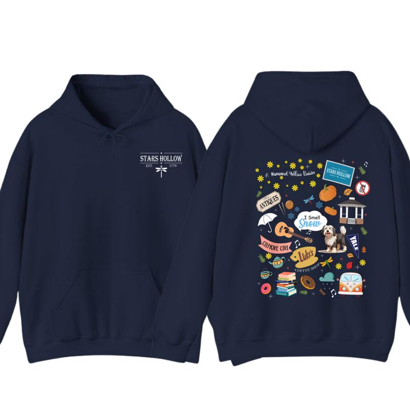 Stars Hollow Hoodie, Lukes Diner, Gilmore Girl tshirt Eras, Fall Comfort Womenswear Sweatshirt | PureTeeCo.com (Image 9)
