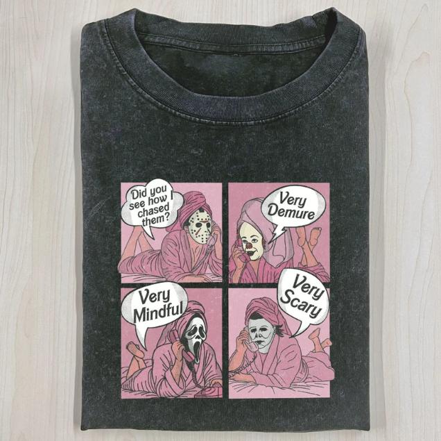 DID YOU SEE HOW I CHASED THEM T-SHIRT, Jason Voorhees, Michael Myers, Ghost Face, Pennywise, Horror Movie... (Image 3)